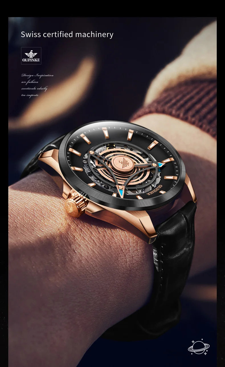 OUPINKE 3206 Mens Watches  Automatic Mechanical Wristwatch For Man Stainless Steel Waterproof Luminous Sapphire Luxury Original