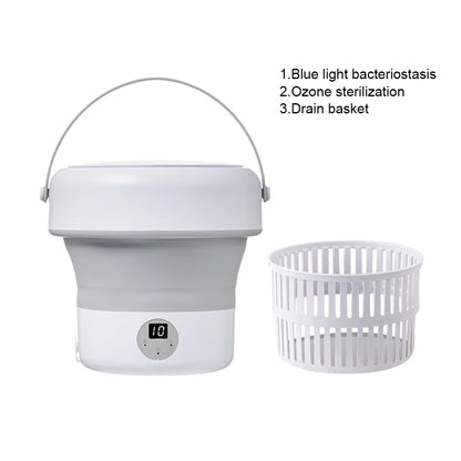 6L/11L Foldable Portable Washing Machine with Spin Dryer | Ultrasonic Mini Washer for Clothes, Underwear & Travel Use