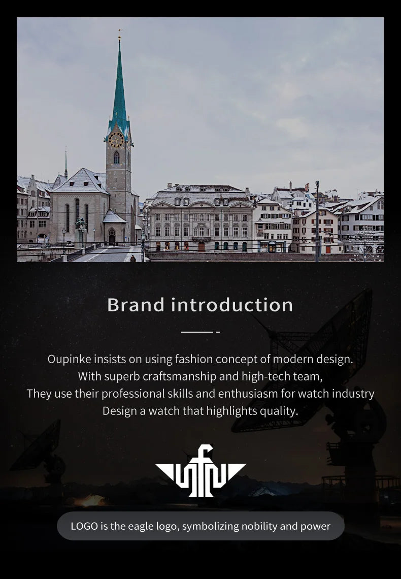 OUPINKE 3206 Automatic Mechanical Watch for Men Hollow 40mm Dial Original Hand Clock Synthetic Sapphire Mirror Leather Man Watch