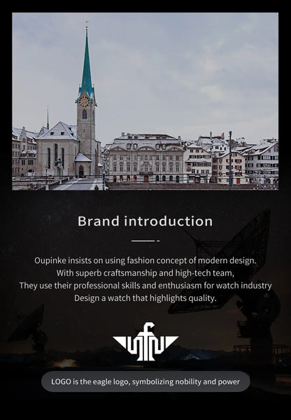 OUPINKE 3206 Automatic Mechanical Watch for Men Hollow 40mm Dial Original Hand Clock Synthetic Sapphire Mirror Leather Man Watch