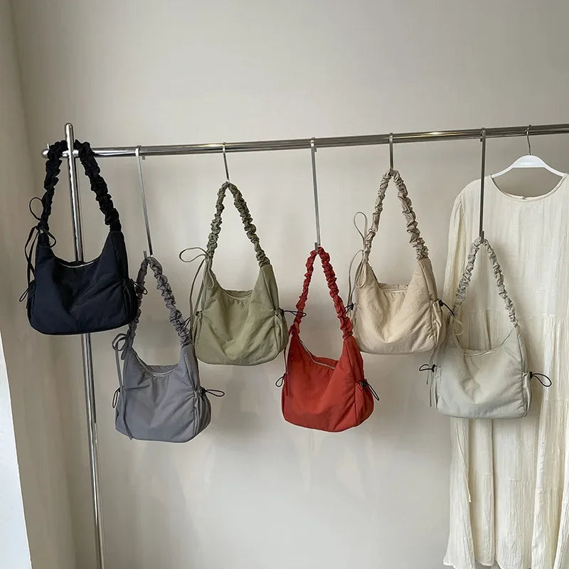 Soft Design Cloth Small Shopper Shopping Underarm Bags Lady Shoulder Bag for Women 2024 Trend Fashion Y2K Handbags сумка