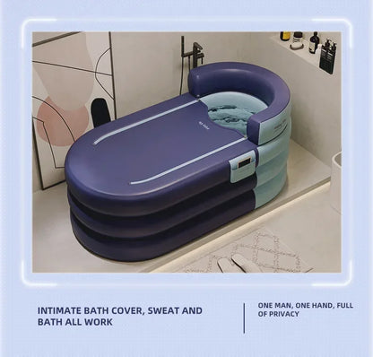 Soaking tub adult heightened PVC folding children's bath household inflatable bathtub adult bathing bucket thickened bathtub
