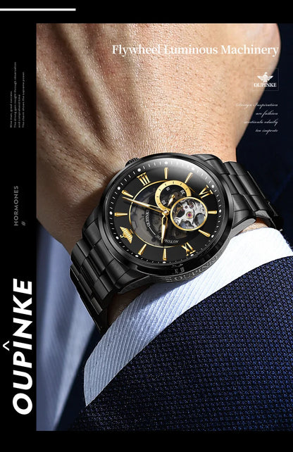 OUPINKE TOP Brand Japanese Imported Automatic Movement Watch for Men Waterproof Timing code Luxury Roman Scale Wristwatches