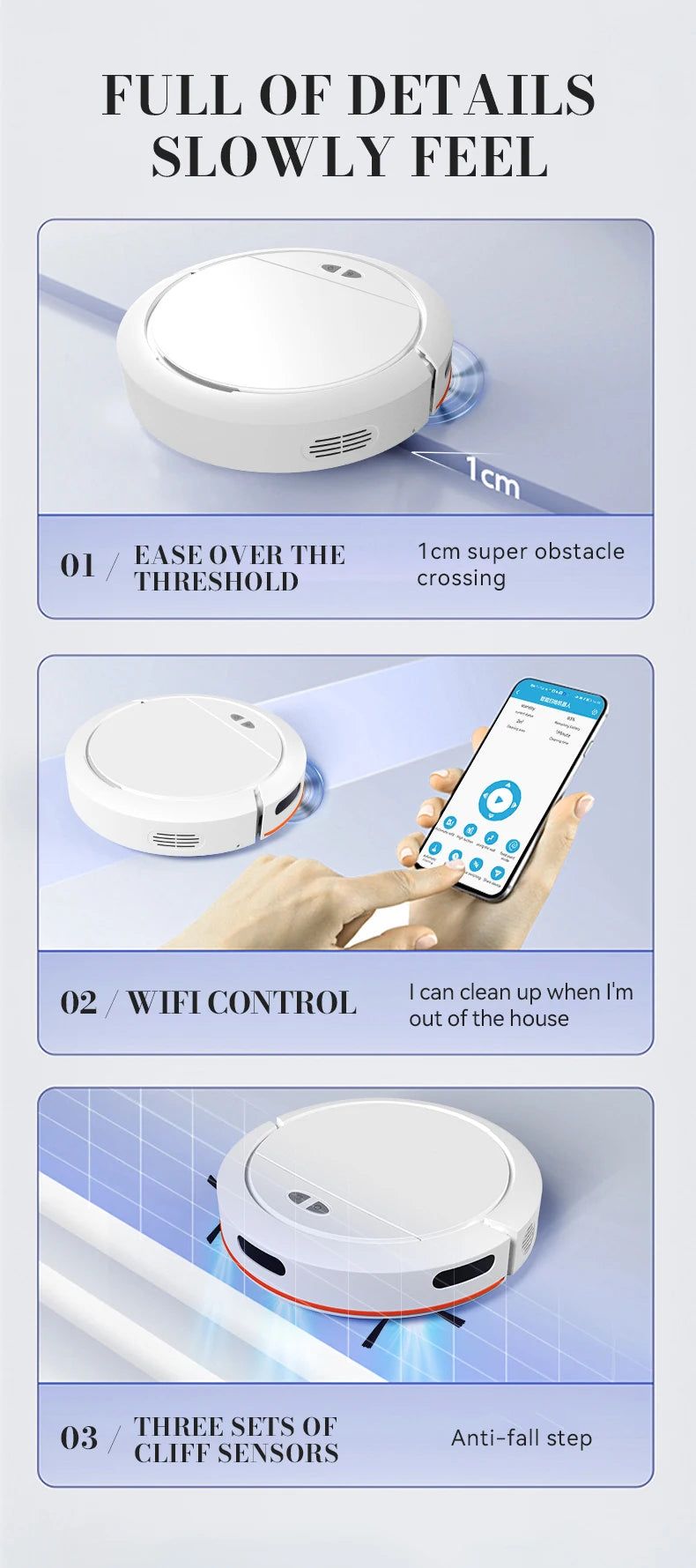 Intelligent Sweeping Robot Large Water Tank Mobile App Remote Control Planning And Cleaning Line Low Noise 2000 Pa Large Suction