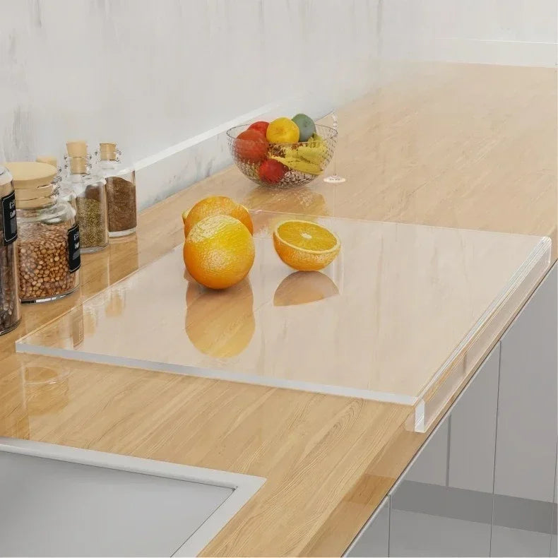1pc Large Black /White Acrylic Cutting Board with Countertop Edge with Lip Edge - Hand Wash Only, - Ideal Gift for Parents