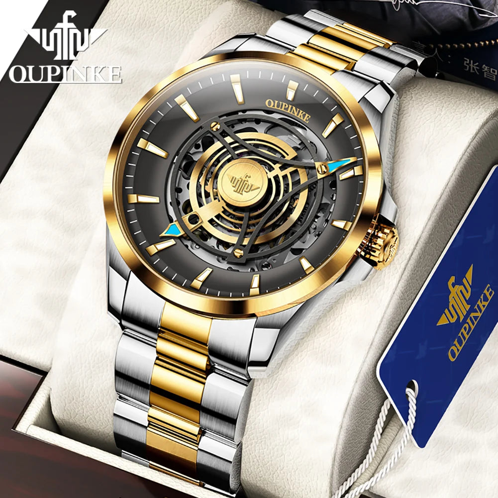 OUPINKE 3206 Mens Watches  Automatic Mechanical Wristwatch For Man Stainless Steel Waterproof Luminous Sapphire Luxury Original
