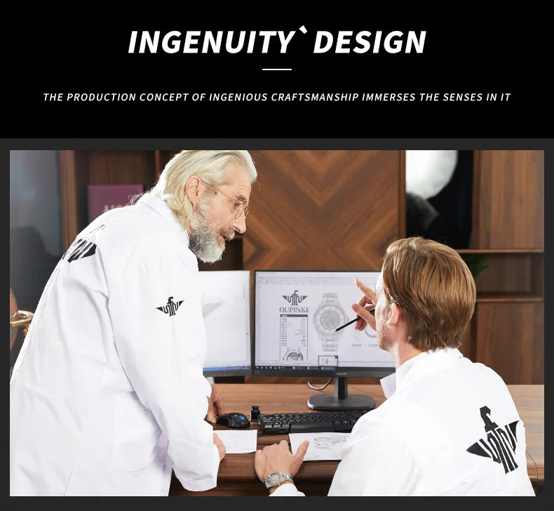 OUPINKE 3206 Mens Watches  Automatic Mechanical Wristwatch For Man Stainless Steel Waterproof Luminous Sapphire Luxury Original