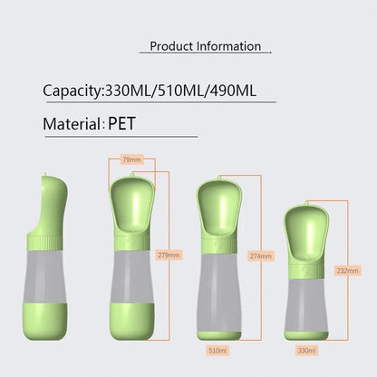 Twist-Open Portable Dog Water Bottle | Travel Pet Drinking & Feeding Cup with Food Bowl for Outdoor Walking