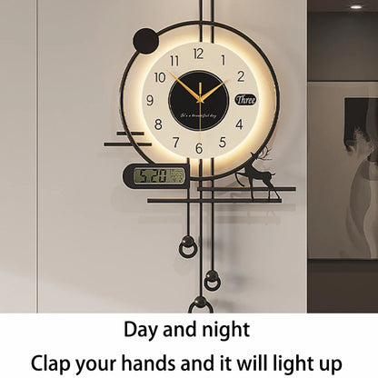 Minimalist Luxury Wall Clock | Silent Modern Calendar Clock for Living Room & Home Decoration Accessories