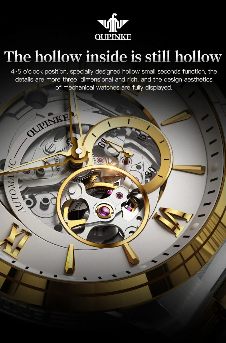 OUPINKE TOP Brand Japanese Imported Automatic Movement Watch for Men Waterproof Timing code Luxury Roman Scale Wristwatches