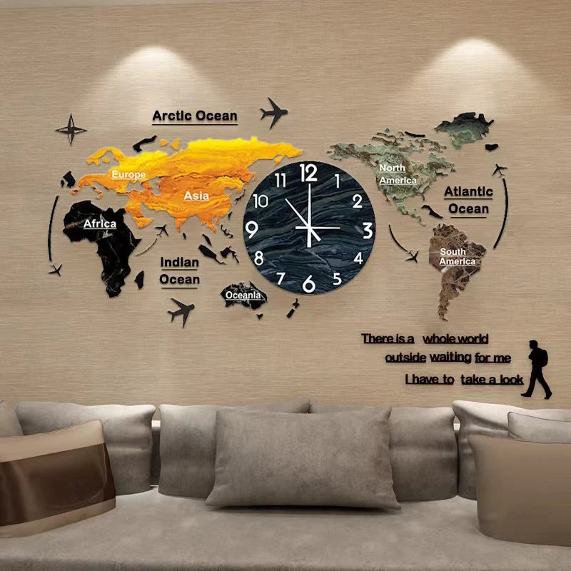 New Hot Unique Acrylic Wall Clock 3D DIY Large Wall Hanging Clock with Stickers Home Decorations