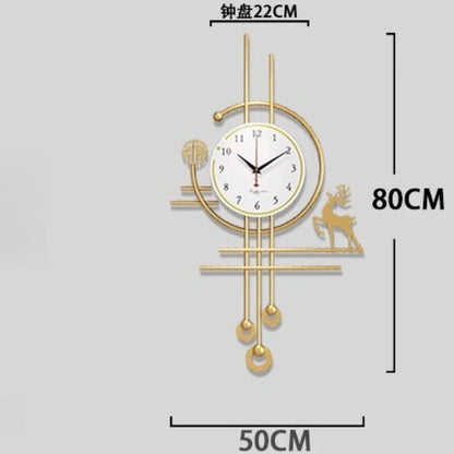 European Luxury Pendulum Wall Clock | Classic Luminous Hanging Clock in Gold for Elegant Home Decoration