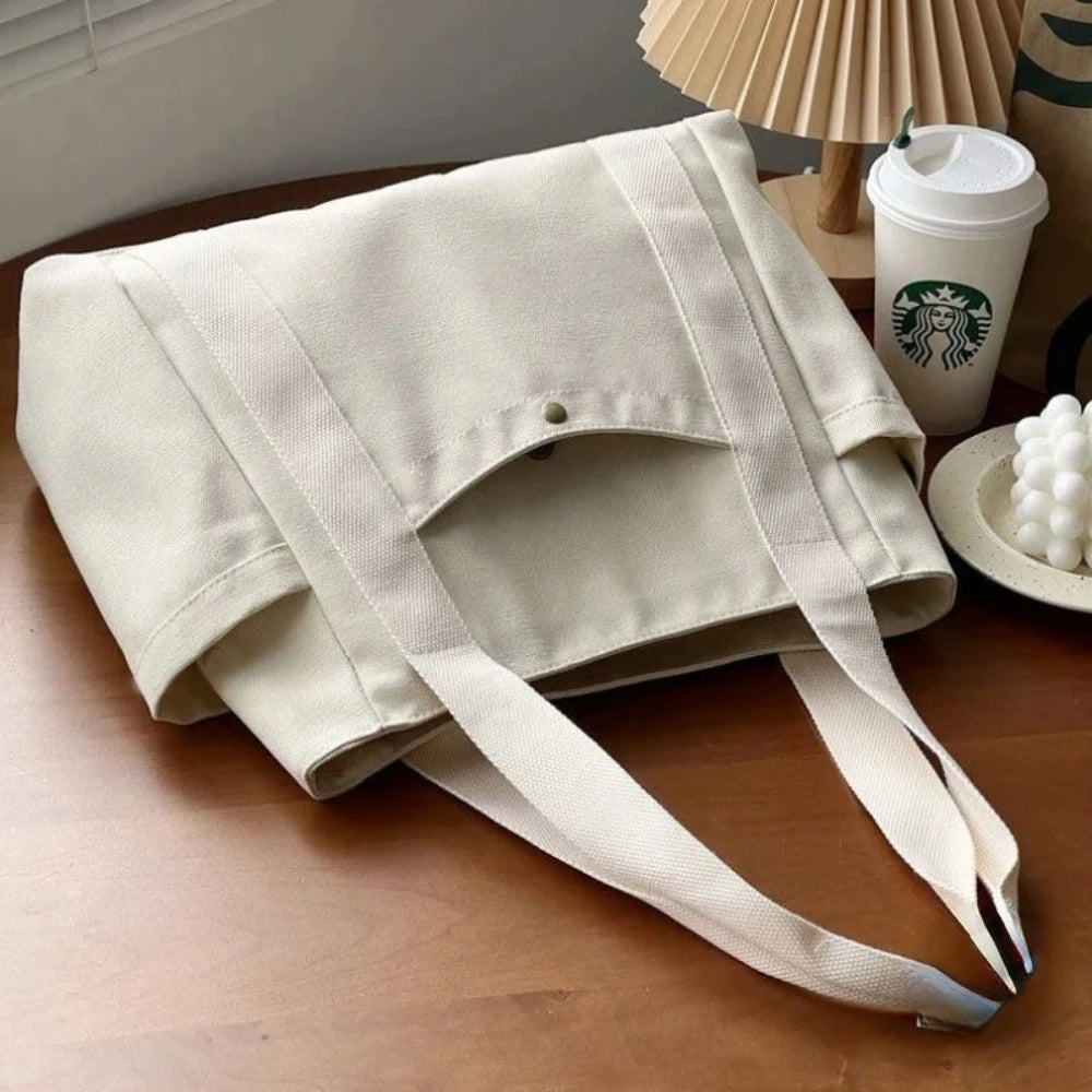 Large Capacity Canvas Tote Bags for Work Commuting Shopping Women Carrying Bag College Style Student Outfit Book Shoulder Bags