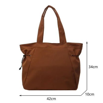 Casual Fashion Large Capacity Tote Bag Simple Travel Bag Women Large Shoulder Bag Aesthetic Handbags Drawstring Tote Handbag
