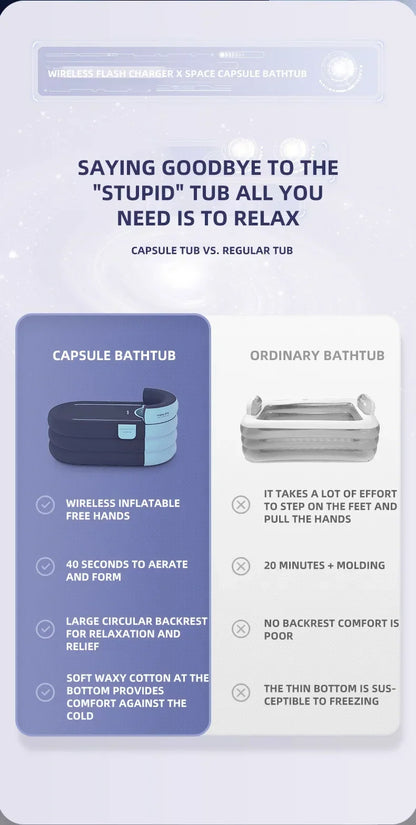 Soaking tub adult heightened PVC folding children's bath household inflatable bathtub adult bathing bucket thickened bathtub