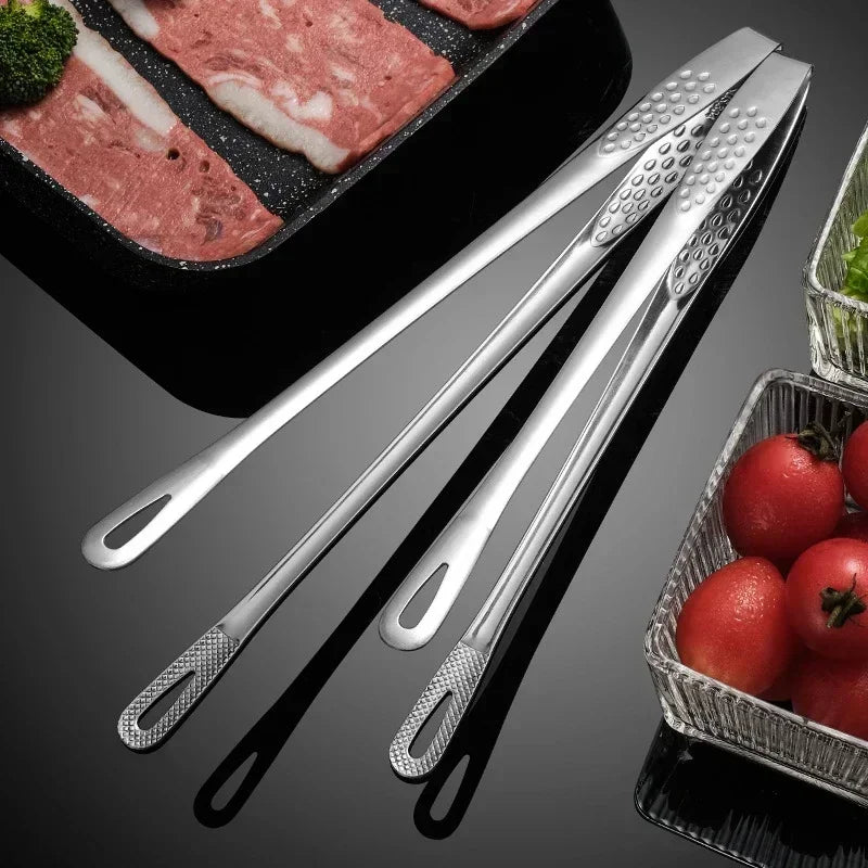 BBQ Grill Meat Tongs Stainless Steel Grill Tongs Barbecue Clip Kitchen Meat Cooking Utensils Barbecue Cooking Clamp Tool