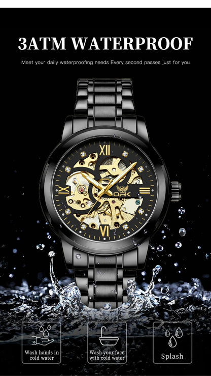 OPK 8165 Mens Watch Original Fashion Brand Luxury Watch Hollowing Watches For Men Waterproof Automatic Watch Mens Gifts Freebie