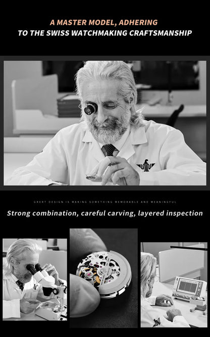 OUPINKE 3206 Mens Watches  Automatic Mechanical Wristwatch For Man Stainless Steel Waterproof Luminous Sapphire Luxury Original