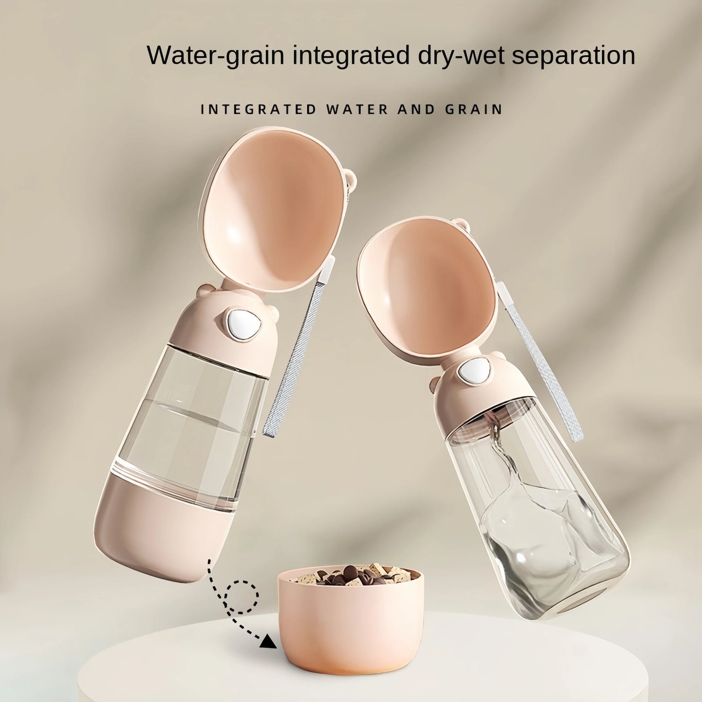 Portable Pet Water Bottle with Food Dispenser | Travel Dog & Cat Cup Made of Food-Grade Material