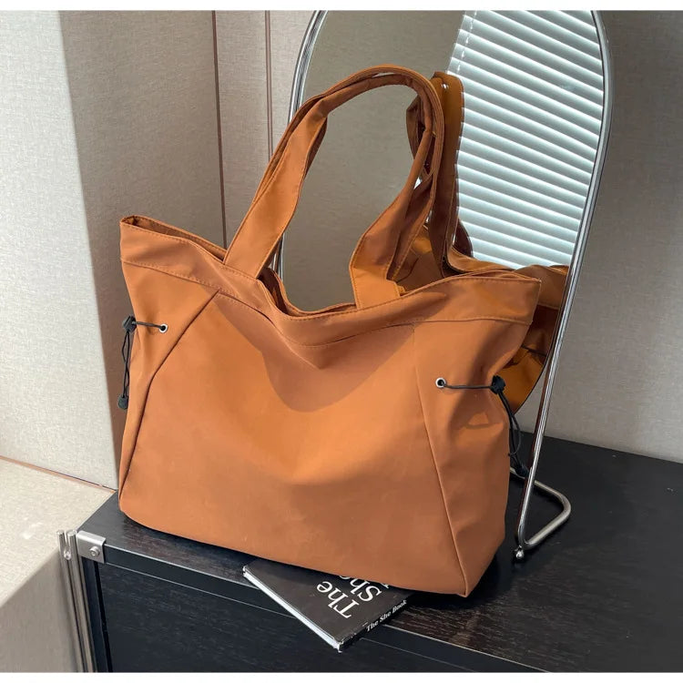 Casual Fashion Large Capacity Tote Bag Simple Travel Bag Women Large Shoulder Bag Aesthetic Handbags Drawstring Tote Handbag