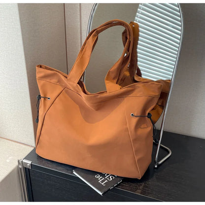 Casual Fashion Large Capacity Tote Bag Simple Travel Bag Women Large Shoulder Bag Aesthetic Handbags Drawstring Tote Handbag