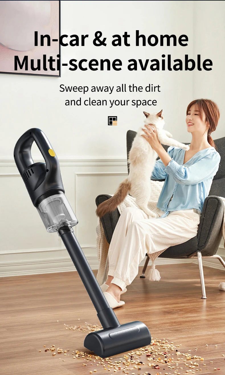 120W Wireless Car Vacuum Cleaner | 50000Pa Powerful Portable Auto Dust Collector with 2000mAh Battery