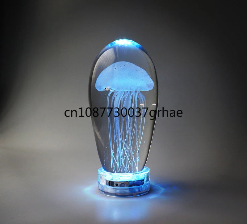 Glass Crystal Luminous Jellyfish Ornament | Nordic Mediterranean Home Decoration & Luxury Table Art Piece