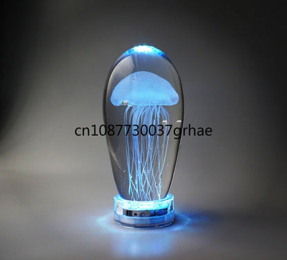 Glass Crystal Luminous Jellyfish Ornament | Nordic Mediterranean Home Decoration & Luxury Table Art Piece