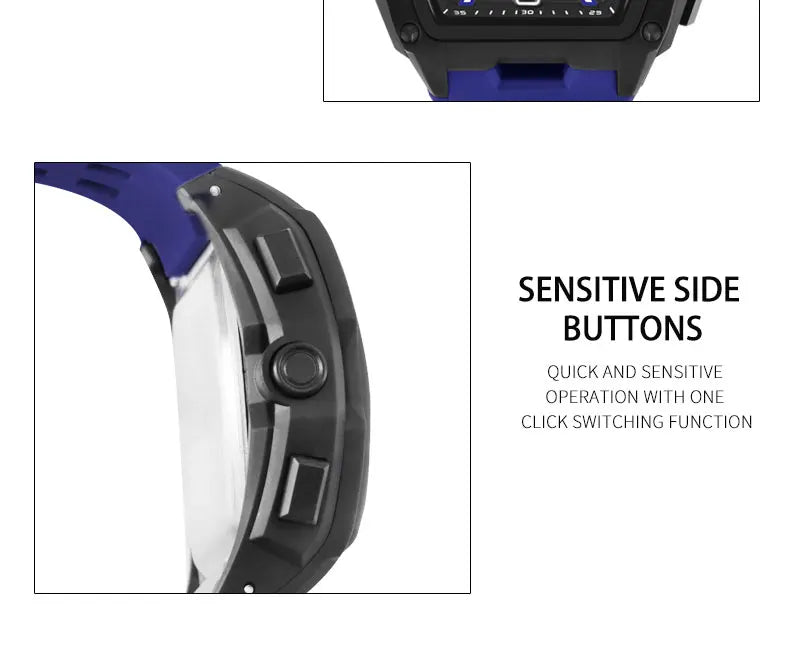 Multifunctional Sports Watches For Men Outdoor Waterproof Alarm Clock LED Digital Luminous Display Students Electronic Watch