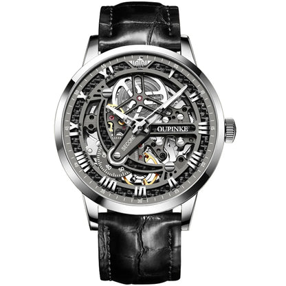 OUPINKE 3173 Men's Full Gold Watch Fully hollow out Waterproof top-level luxury automatic mechanical watch