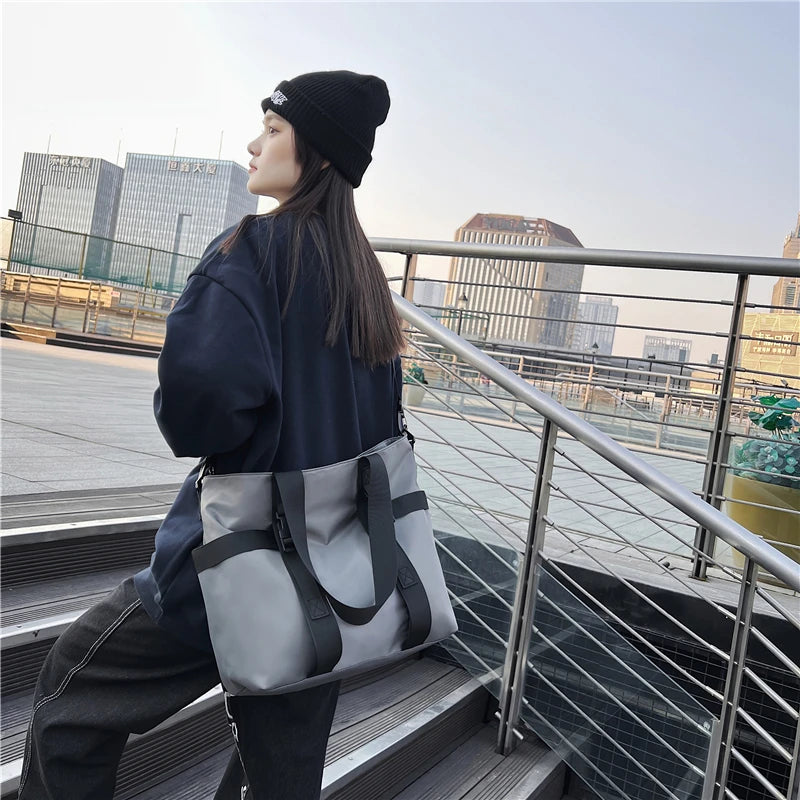 HOCODO Waterproof Women Travel Handbag Large Capacity Ladies Messenger Bag Solid Color Female Crossbody Nylon Shoulder Bag Women