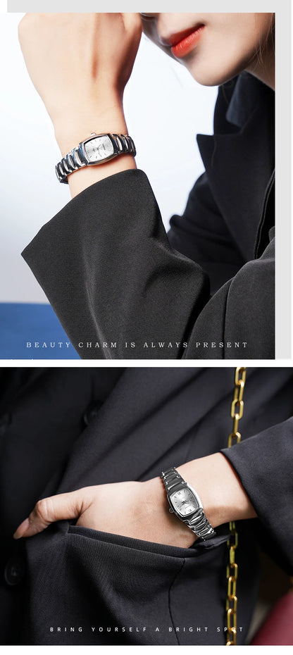 UTHAI Men's Watch Light Luxury Tungsten Steel Glow Waterproof Clock Couple Watches Women's Fashion Quartz Wristwatches Gift