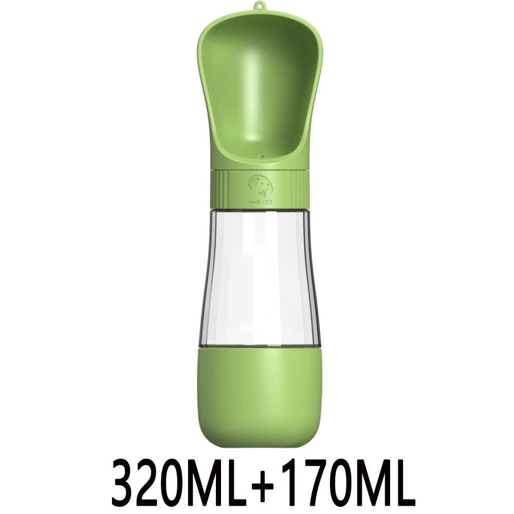 Twist-Open Portable Dog Water Bottle | Travel Pet Drinking & Feeding Cup with Food Bowl for Outdoor Walking