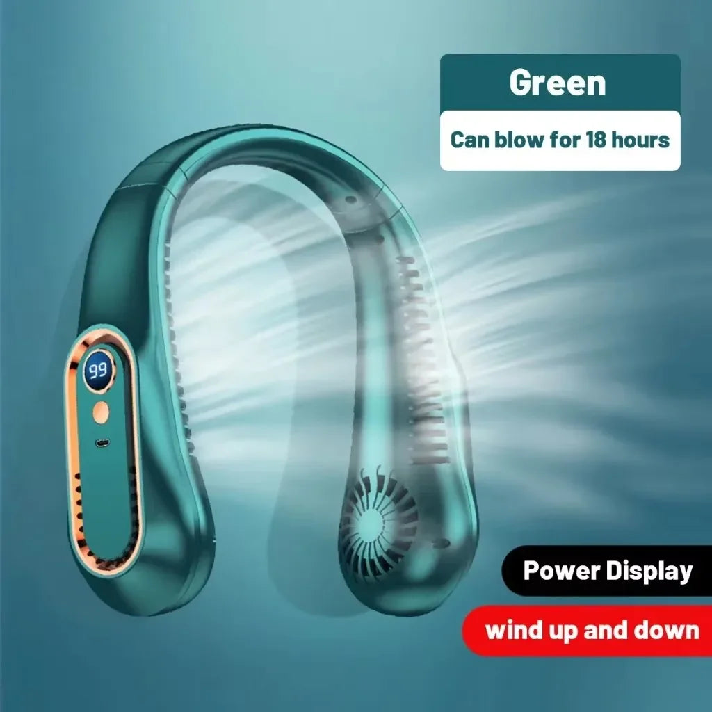 Neck Bladeless Fan Mini Ultra Long Life Portable Lazy Silent Fan Usb Charging Student Sports Office