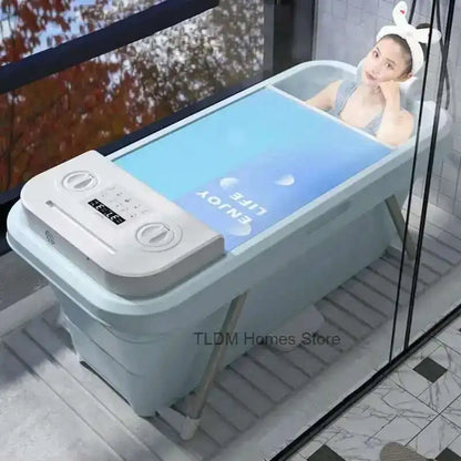 Automatic Foldable Spa Bathtub Heating Sweat Steaming Bathtub Comfortable Home Portable Bucket Adult Full Body Bath Bucket T