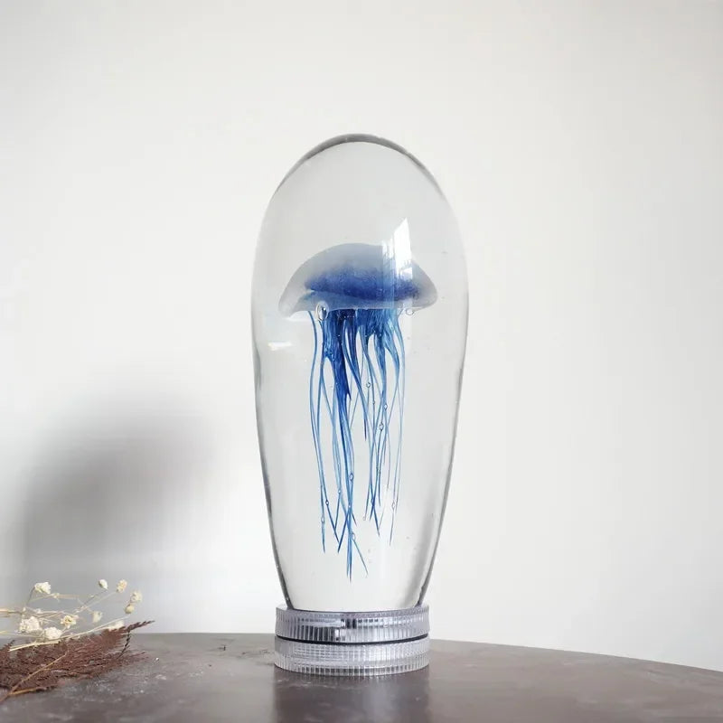 Glass Crystal Luminous Jellyfish Ornament | Nordic Mediterranean Home Decoration & Luxury Table Art Piece
