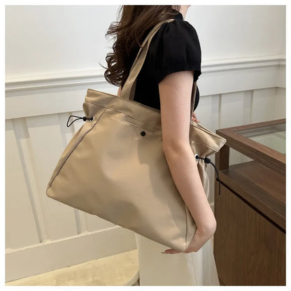 Casual Fashion Large Capacity Tote Bag Simple Travel Bag Women Large Shoulder Bag Aesthetic Handbags Drawstring Tote Handbag