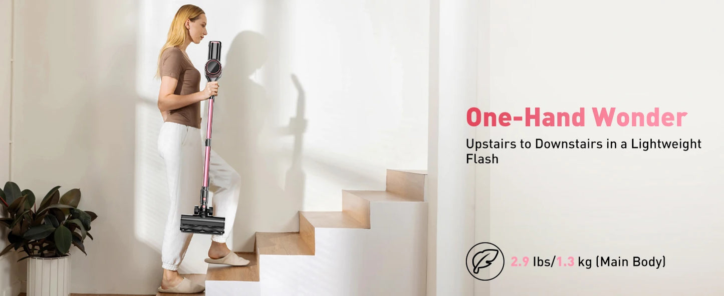 Cordless 10-in-1 Powerful Stick Vacuum Cleaner | 40Kpa 500W Rechargeable Vacuum for Home, Pet Hair & Carpet Cleaning