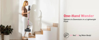 Cordless 10-in-1 Powerful Stick Vacuum Cleaner | 40Kpa 500W Rechargeable Vacuum for Home, Pet Hair & Carpet Cleaning