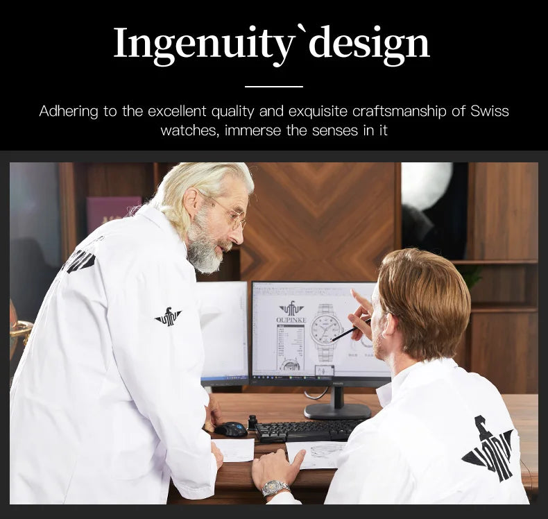 OUPINKE 3190 Hollow Automatic Mechanical Watch For Men Swiss Cerfiticate Brand Men's Watches Luxury Waterproof Man Hand Clock