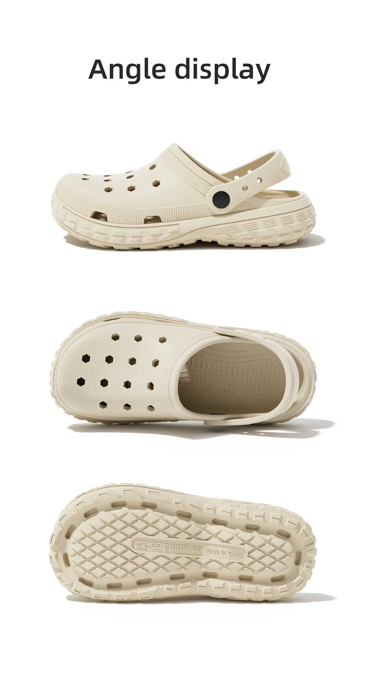 EVA Unisex Hole Shoes Beach Thick Bottom Outdoor Slippers Comfortable Breathable Indoor Slippers