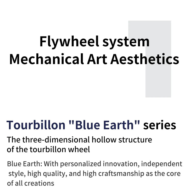 IDEAL KNIGHT 6808 Man Watch Blue Earth Dial Hollow Mechanical Watches For Men Waterproof Tourbillon Men's Automatic Wristwatches