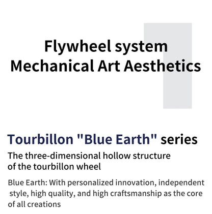 IDEAL KNIGHT 6808 Man Watch Blue Earth Dial Hollow Mechanical Watches For Men Waterproof Tourbillon Men's Automatic Wristwatches