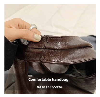 Big Black Shoulder Bags for Women Large Hobo Shopper Bag Solid Color Quality Soft Leather Crossbody Handbag Lady Travel Tote Bag