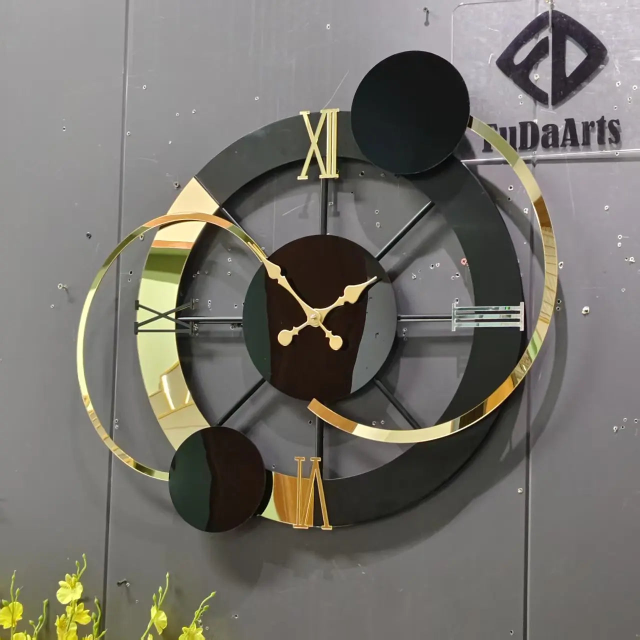 65x60 New Large Metal Frame Wall Clock 2025 Minimalist Modern Needle Art Black Home Decor Watch From Manufacturer