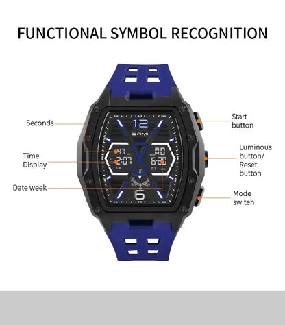 Multifunctional Sports Watches For Men Outdoor Waterproof Alarm Clock LED Digital Luminous Display Students Electronic Watch
