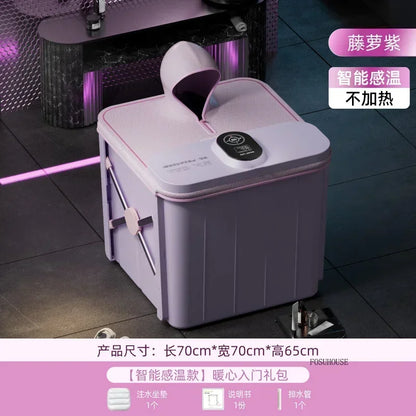 Villa Automatic Heating Folding Bath Bucket Full Body Sweat Steam Bath Barrel Constant Temperature Thickening Portable Bathtub H