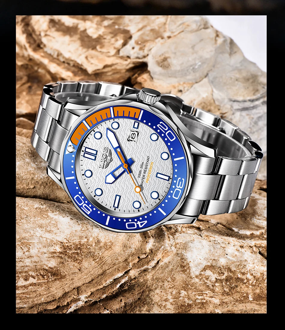 2025 LIGE New Business Mens Watches Top Brand Luxury Dive Watch For Men Waterproof Date Clock Sport Watch Relogio Masculino+Box
