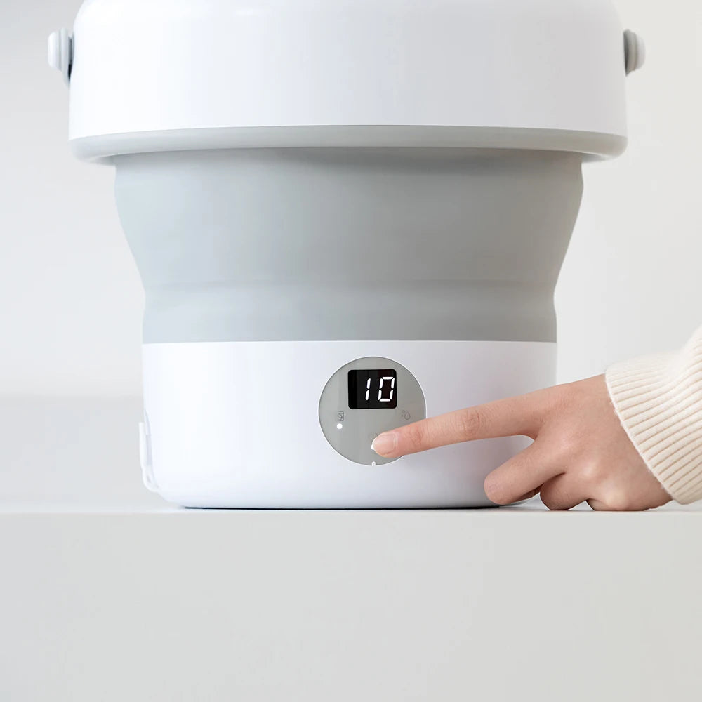 6L/11L Foldable Portable Washing Machine with Spin Dryer | Ultrasonic Mini Washer for Clothes, Underwear & Travel Use