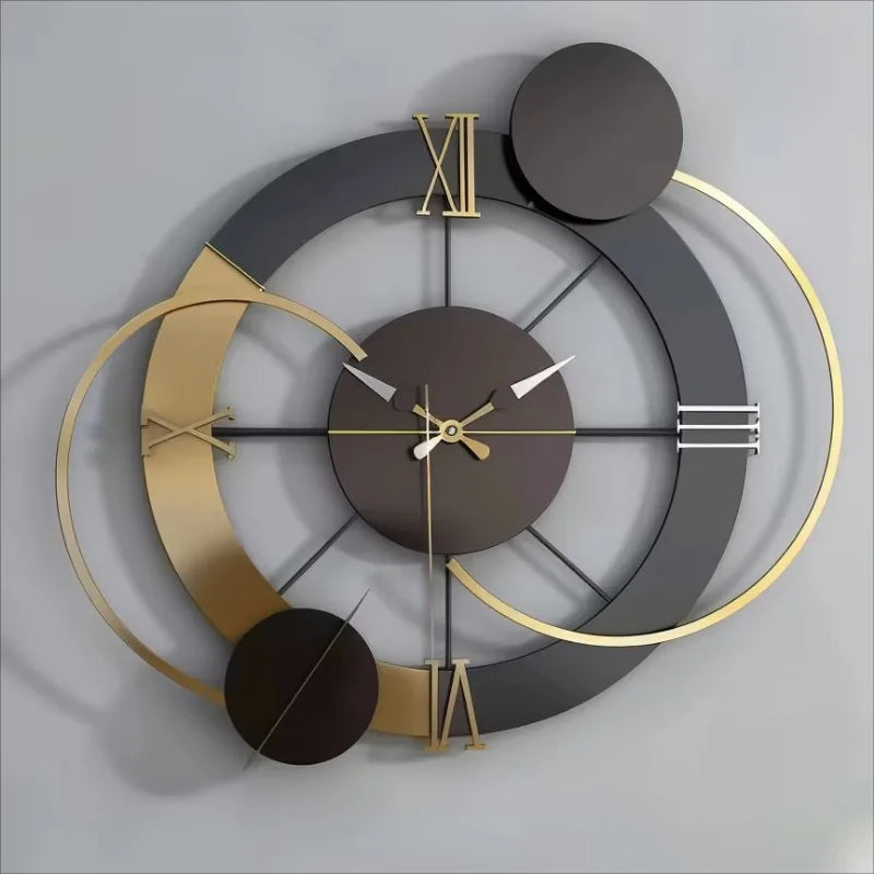 65x60 New Large Metal Frame Wall Clock 2025 Minimalist Modern Needle Art Black Home Decor Watch From Manufacturer
